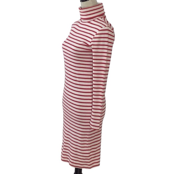 J Crew Red White Striped Turtleneck Cotton Dress Size Small New - Picture 7 of 13